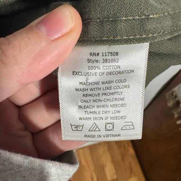 Levi's Western Denim Button Up Shirt Men XL Green Country Outdoor Workwear Top - Picture 6 of 8